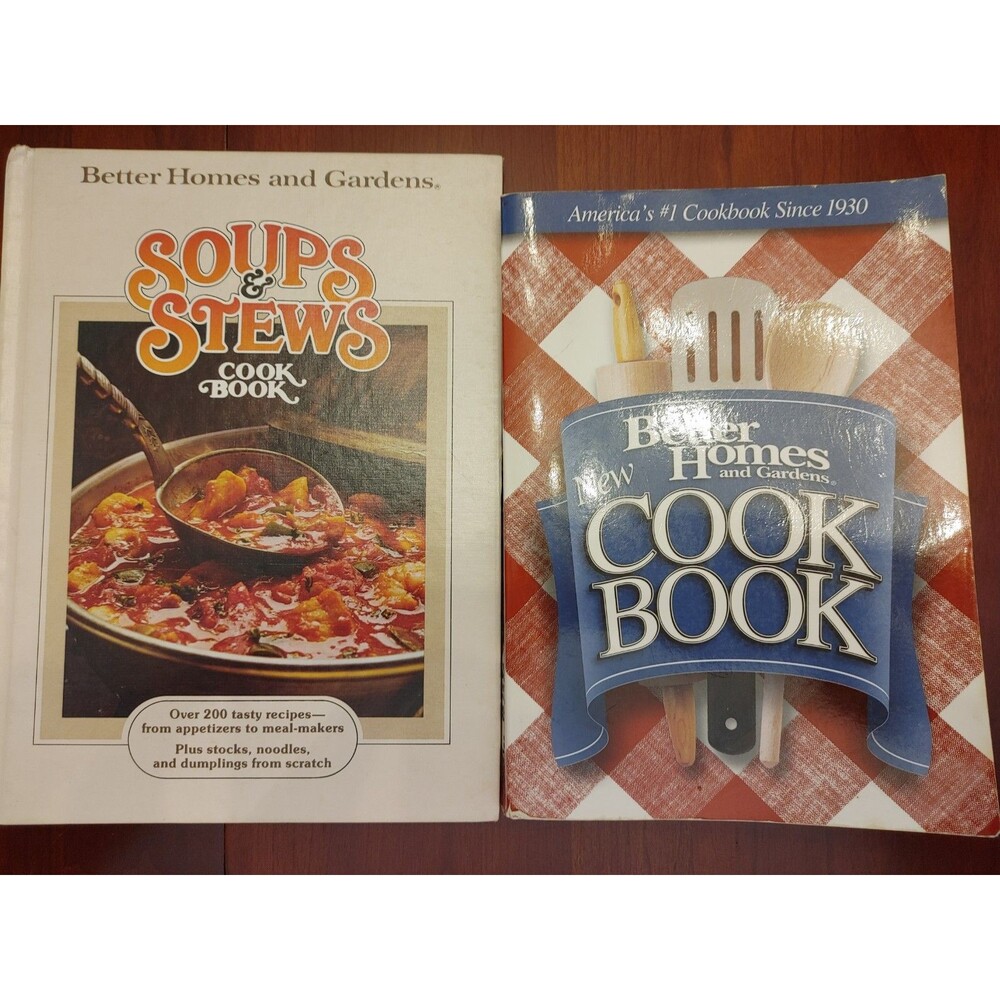 BUNDLE Better Homes Cook Book 2002 & Vtg BHG Soups Stews 1978 Vgc